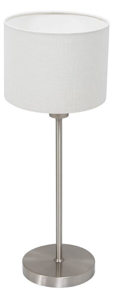 Mexlite Stolna lampa Noor, čelik/bijeli lan, visina 50 cm, E27, Metalik, Dnevni boravak/blagovaonica, Metal