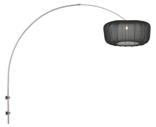Steinhauer Sparkled Light 4403ST zidna svjetiljka, čelik/crni najlon, E27, Metalik, Dnevni boravak/blagovaonica, Metal