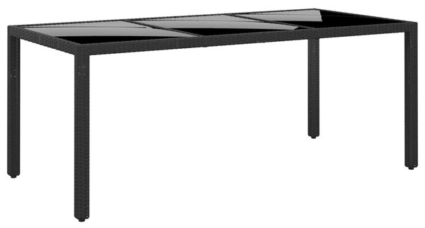 VidaXL Vrtni stol 190x90x75 cm od kaljenog stakla i poliratana crni