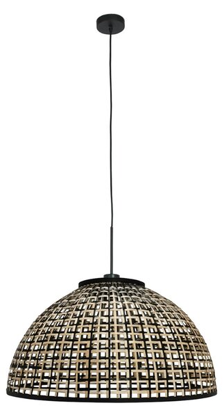 Steinhauer Sparkled Light 4477ZW viseća lampa, pleteni bambus, Ø 60 cm, prigušiva, Crno, Dnevni boravak/blagovaonica, Bambus