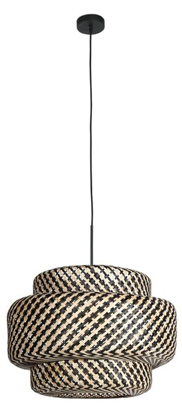 Steinhauer Sparkled Light 4478ZW viseća lampa, pleteni bambus, Ø 53 cm, prigušiva, Crno, Dnevni boravak/blagovaonica, Bambus