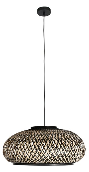 Steinhauer Sparkled Light 4476ZW viseća lampa, pleteni bambus, Ø 50 cm, prigušiva, Crno, Dnevni boravak/blagovaonica, Bambus