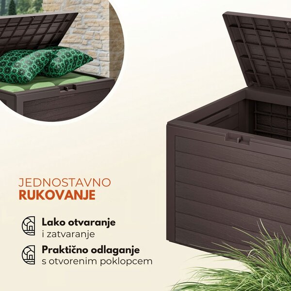 Kutija za pohranu WOODEBOX, 190 l, 78x44x55 cm, tamnosmeđa Prosperplast