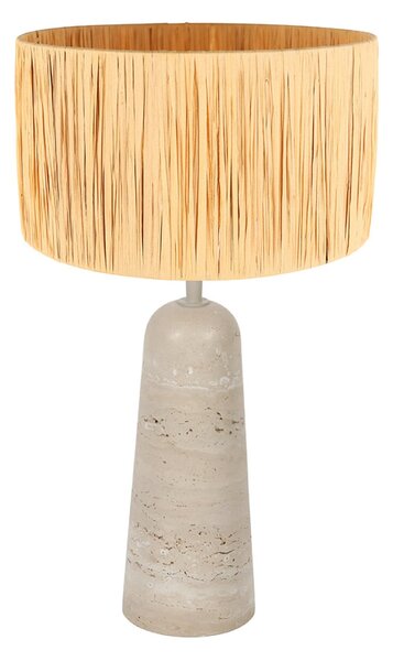 Anne Light Stolna lampa Travino, visina 49 cm, travertin, morska trava, E27, Bež, Dnevni boravak/blagovaonica, Mramor