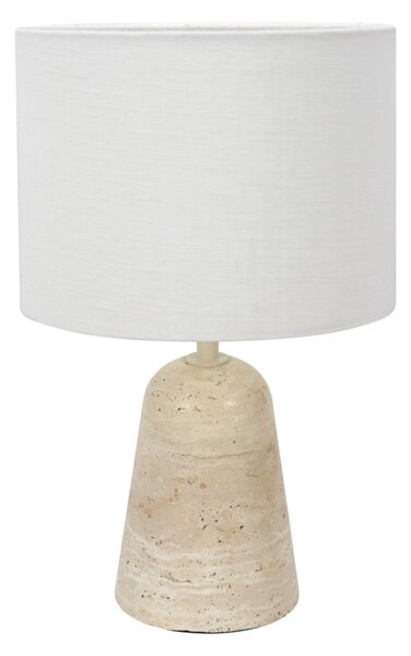 Anne Light Stolna lampa Travino, visina 34 cm, travertin, lan, E27, Bež, Dnevni boravak/blagovaonica, Mramor