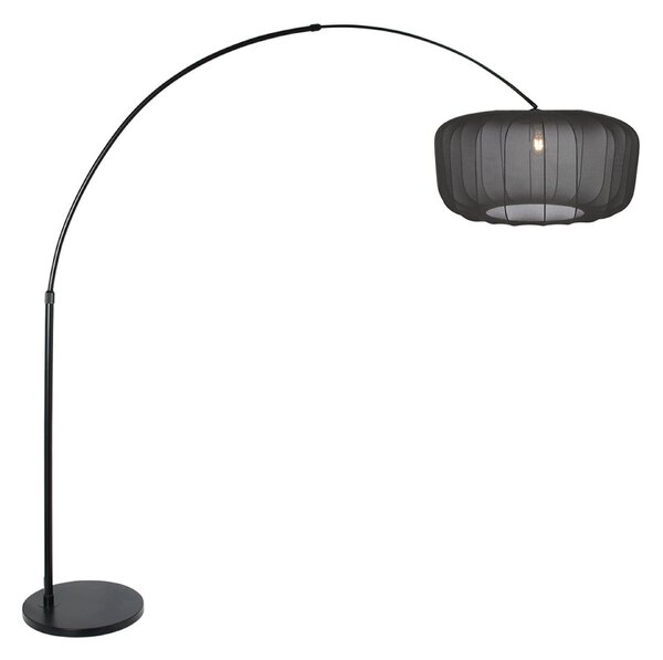 Steinhauer Zakrivljena podna lampa Sparkled Light, crna/crni najlon, 240 cm, Crno, Dnevni boravak/blagovaonica, Metal