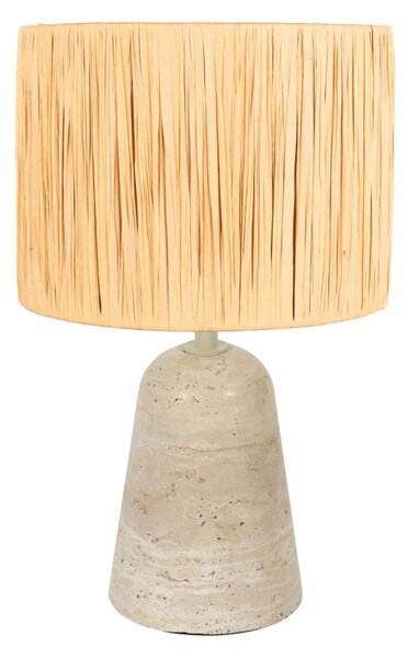 Anne Light Stolna lampa Travino, visina 34 cm, travertin, morska trava, E27, Bež, Dnevni boravak/blagovaonica, Mramor
