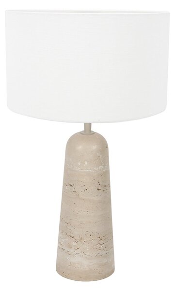 Anne Light Stolna lampa Travino, visina 49 cm, travertin, lan, E27, Bež, Dnevni boravak/blagovaonica, Mramor