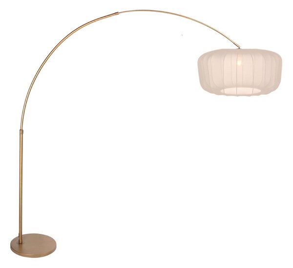 Steinhauer Zakrivljena podna lampa Sparkled Light, bronca/krem najlon, 240 cm, Bronca / stari mesing, Dnevni boravak/blagovaonica, Metal