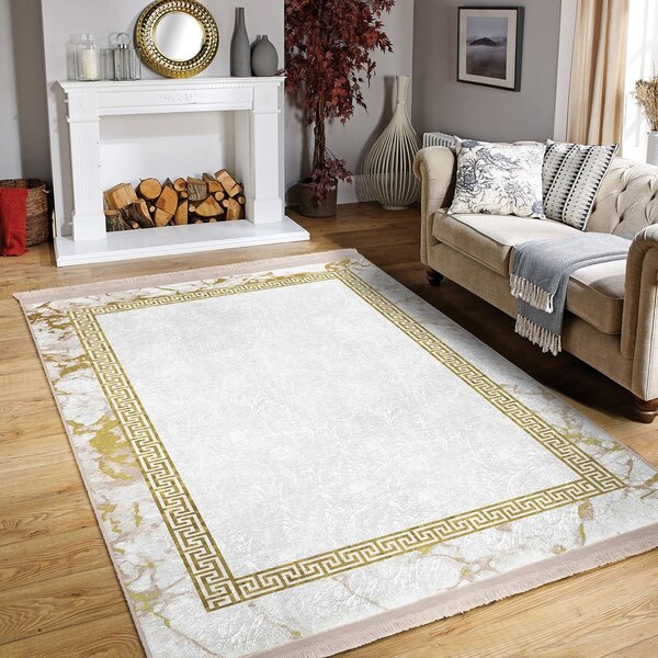 Tepih u bijelo-zlatnoj boji 80x150 cm - Mila Home