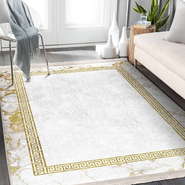Tepih u bijelo-zlatnoj boji 80x150 cm - Mila Home