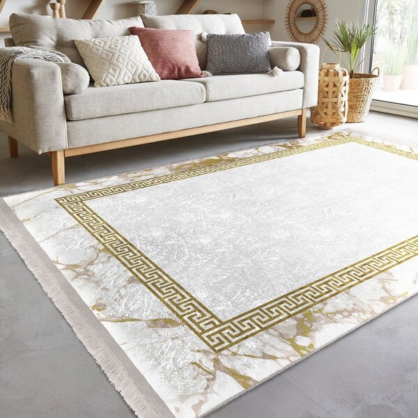 Tepih u bijelo-zlatnoj boji 80x150 cm - Mila Home