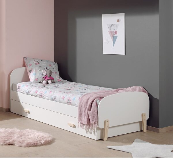 Bijeli dječji krevetić Vipack Kiddy, 90 x 200 cm