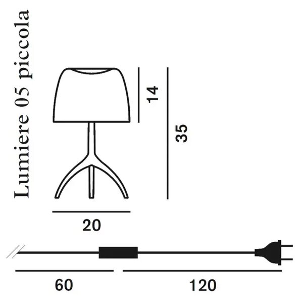 LUMIERE PICCOLA, STOLNA SVJETILJKA G9/40W/230V/ON-OFF/BIJELA FN0260112R211#