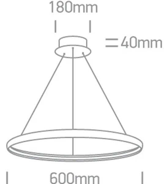 VISILICA LED 19W IP20 230V 3000K 1000lm CRNA DM63048/B