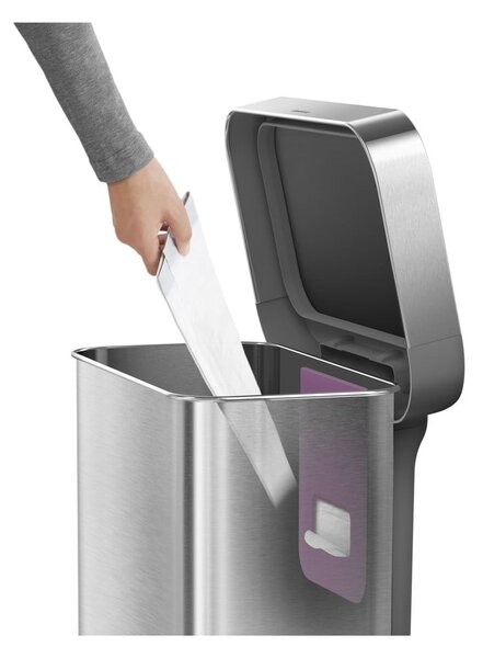 Kanta za otpatke u srebrnoj mat boji 45 l - simplehuman