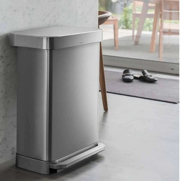 Kanta za otpatke u srebrnoj mat boji 45 l - simplehuman
