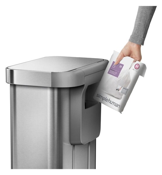 Kanta za otpatke u srebrnoj mat boji 45 l - simplehuman
