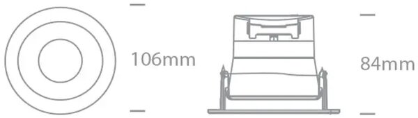 UGRADBENA SVJETILJKA/LED 8W/3000K/850lm/230V IP54 TRIAC DIMM CRNA DM11106PK/B/W
