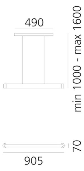 TALO 90 LED VISILICA SREBRNA 32W 3000K 3840lm AR1921020A
