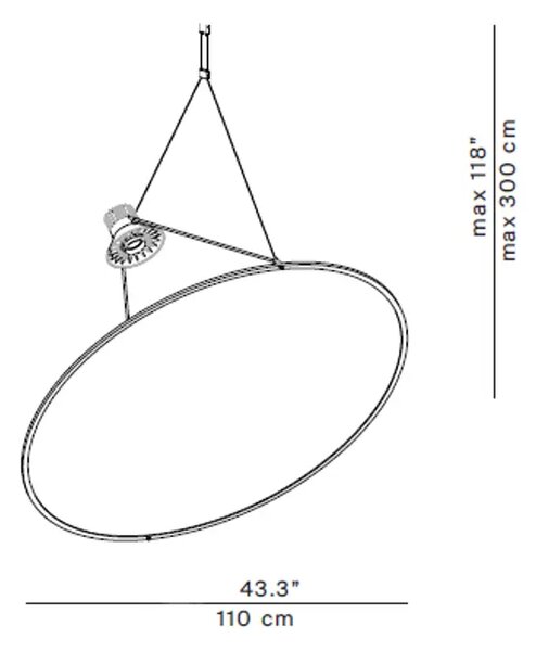 AMISOL LED VISILICA 110 KOMPLET 53W 3000K dim. DALI ZLATNA LP1D910S000002+LP1D910/200030