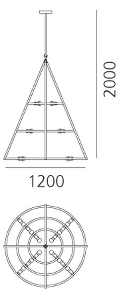 EL PORIS VISILICA CRNA E27 12x12W AR1085030A