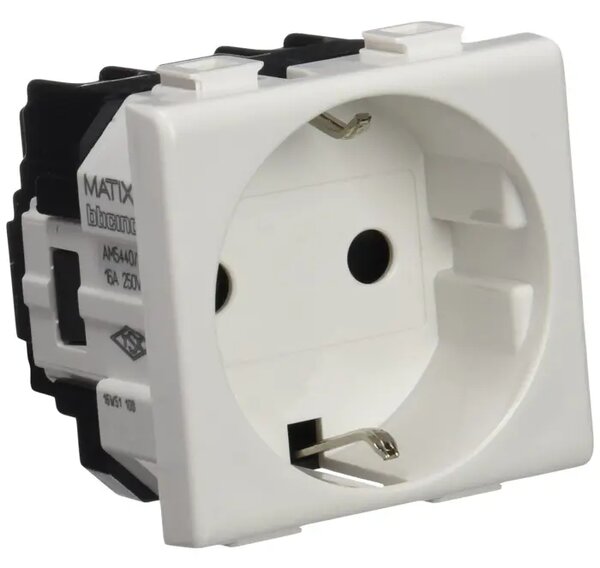 UTIČNICA 2P+E/16A/250V 2M BIJELA AM5440/2