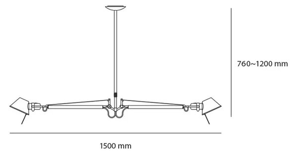 TOLOMEO STROPNA SVJETILJKA 2xE27 ALUMINIJ A036400 AR036400
