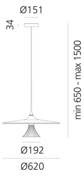 IPNO VISILICA CRNA/ZLATNA 27W 3000K 1163lm AR1846030A