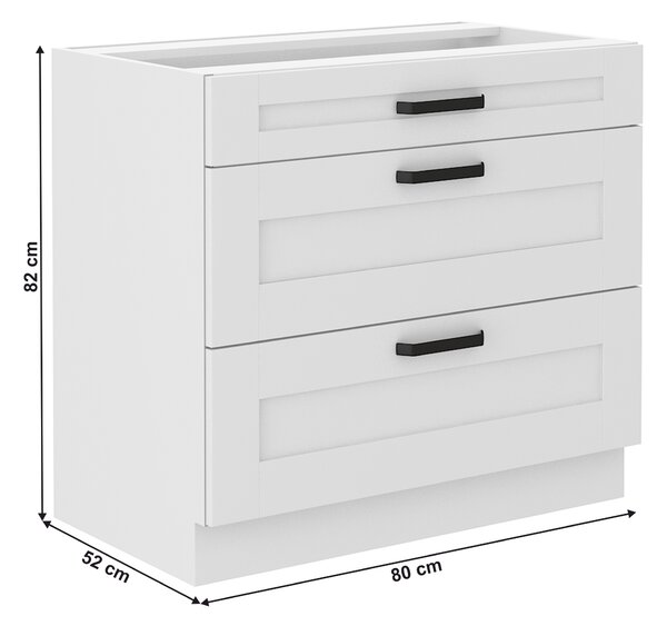 Zondo.hr Donji ormarić Lesana 1 (bijela + hrast artisan) 80 D 3S BB . 1063889