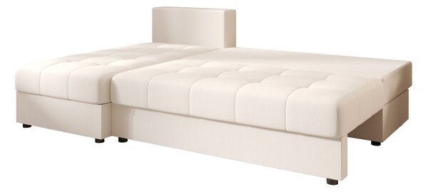 Razvlačna kutna garnitura L VENORIA SLIM 200x143 cm, krem + 2 jastuka GRATIS, univerzalna