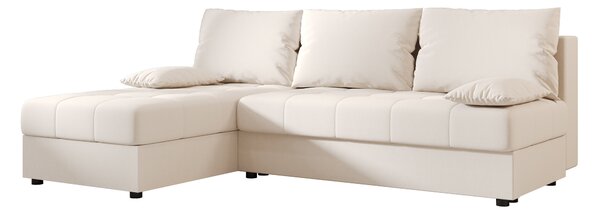 Razvlačna kutna garnitura L VENORIA SLIM 200x143 cm, krem + 2 jastuka GRATIS, univerzalna