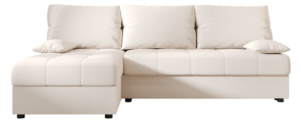 Razvlačna kutna garnitura L VENORIA SLIM 200x143 cm, krem + 2 jastuka GRATIS, univerzalna