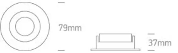 UGRADBENA SVJETILJKA GU10/10W OTVOR:70mm/DUBINA:120mm CRNA DM10105MD/B/BS#