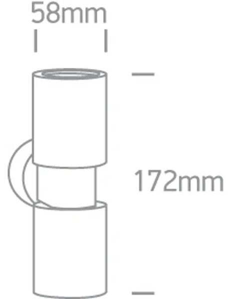 ZIDNA LAMPA 2x35W/GU-10 IP54 ALUMINIJ DM67160/AL#