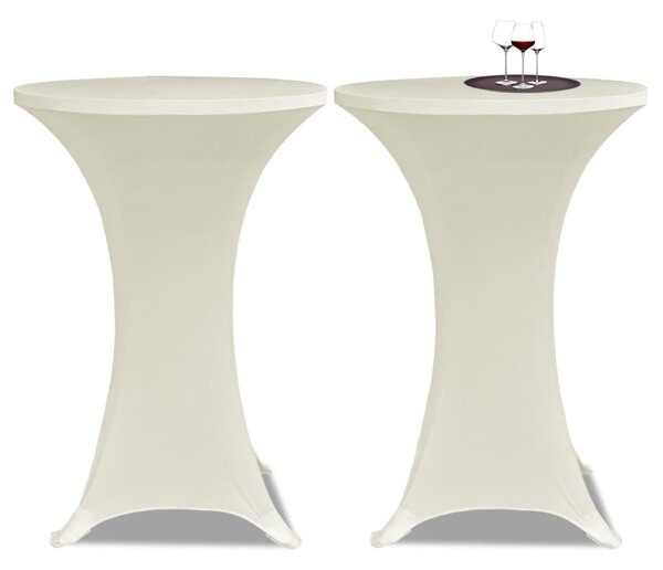 VidaXL Krem rastežljiv stolnjak za stolove Ø60 2 kom
