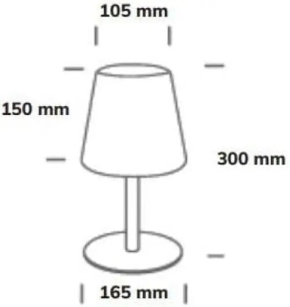 VANJSKA STOLNA SVJETILJKA LED 2W/3000K/80lm IP44 USB PUNJIVA DIMM. CRNA DM61084/B#