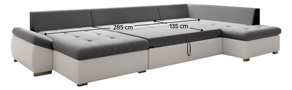 Zondo.hr Kutna garnitura na razvlačenje Matras (soro 93 + bijela ekokoža) (D) . 1064012