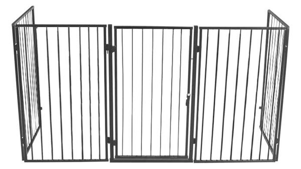 Zaštitna pregrada za kamin 304 x 74,5 cm - crna