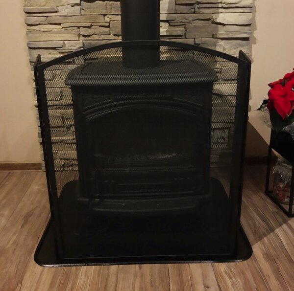 Zaštitna pregrada za kamin 118 x 76 cm - crna