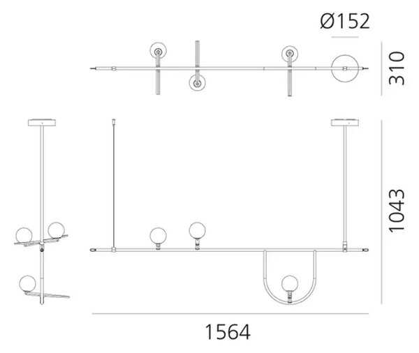 YANZI 1 VISILICA 3x7,8W 3000K 220-240V 2122lm AR1104010A