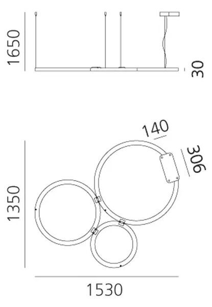 RIPPLE CLUSTER LUSTER BIJELI 89W 3000K 5806lm AR2063010A