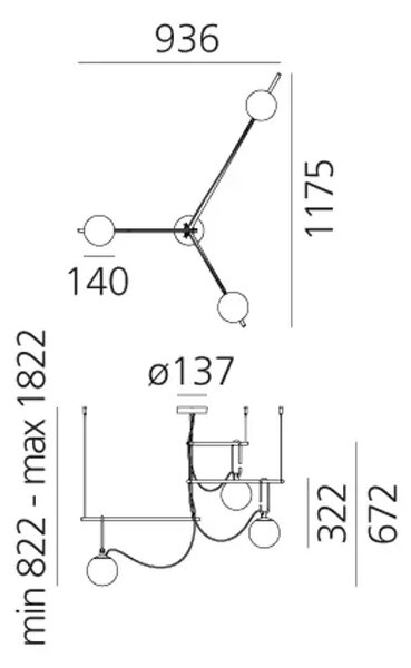 Nh S3 14 LUSTER CRNI/STARO ZLATO 15W 220-240V 1134lm AR1276010A