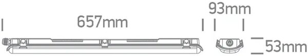 INDUSTRIJSKA SVJETILJKA IP65 2xT8 LED CIJEV 600mm PC/PC DM38220P