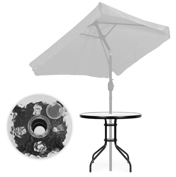 Okrugli vrtni stol 80 cm od stakla