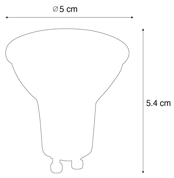 Set od 5 GU10 prigušivih LED žarulja crnih 6W 500lm 2700K