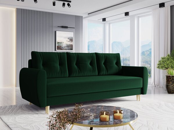 Zondo.hr Sofa na razvlačenje Keklat (zelena) (s prostorom za odlaganje). 1105549