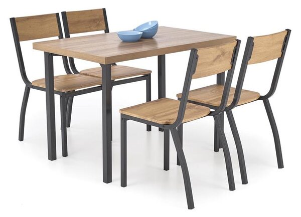 Blagovaonski set Miltony (natural + crna) (za 4 osobe)