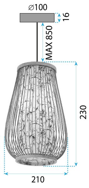 Stropni luster Bamboo APP1635-1CP