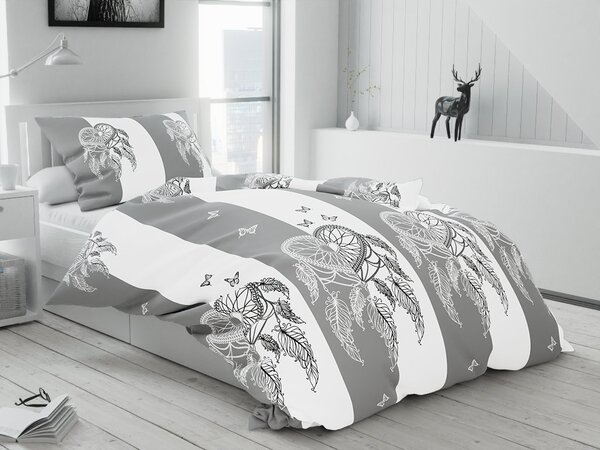 Posteljina od mikrovlakana TIRSO sivo-bijela Dimenzije posteljine: 70 x 90 cm | 140 x 200 cm